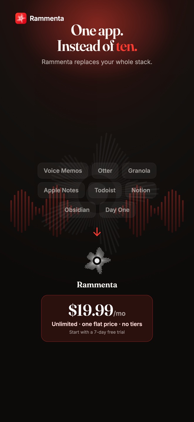 One app instead of ten — $19.99/mo