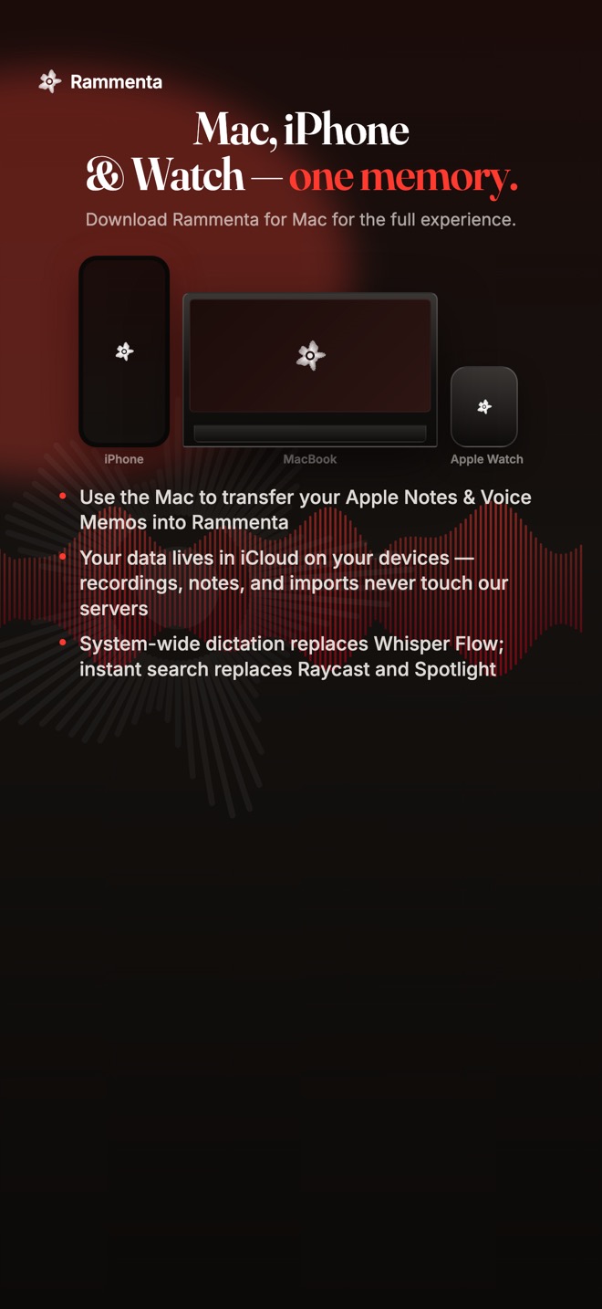 Mac, iPhone and Watch — one memory